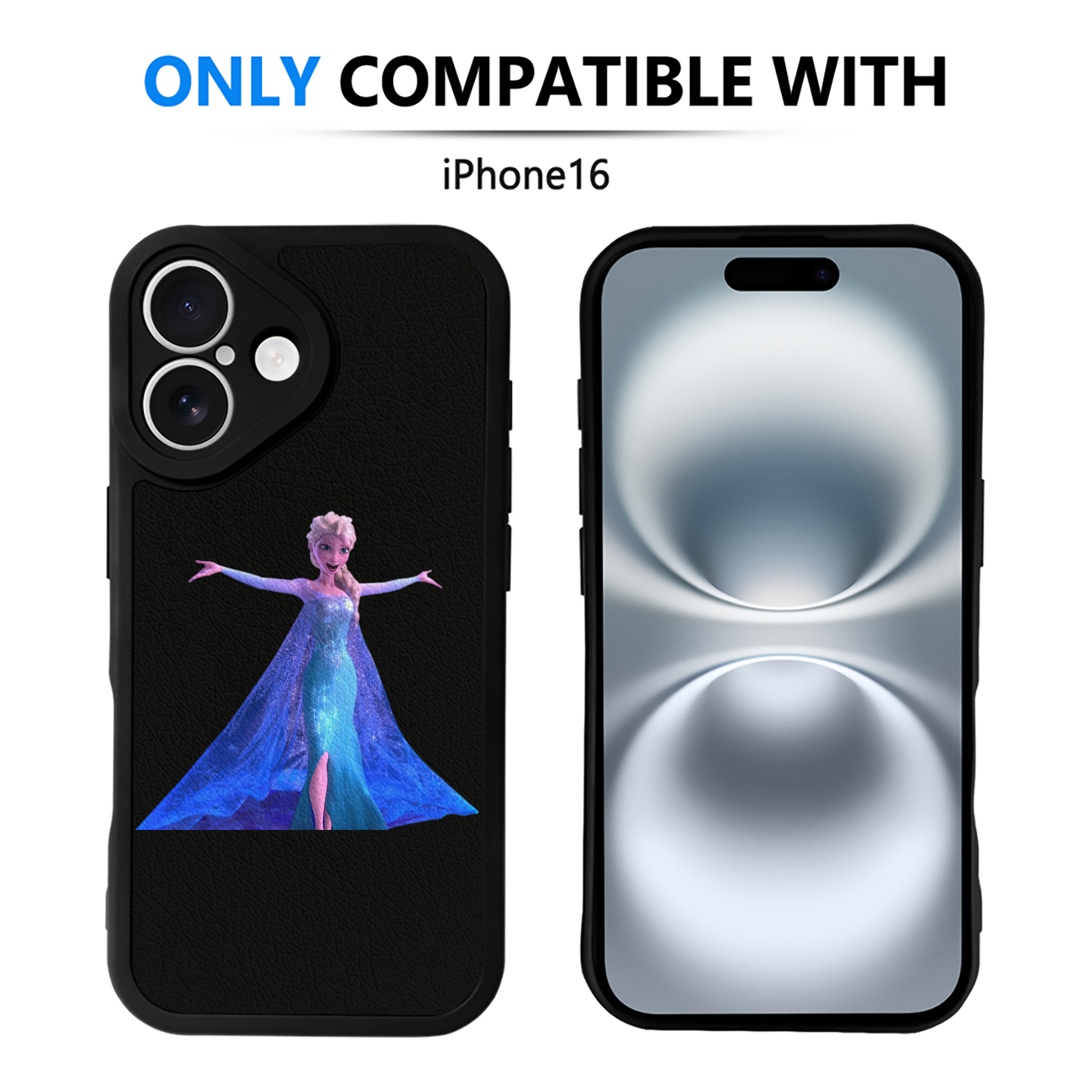 （画像用） アナと雪の女王 アンナ エルサ Frozen Anna Elsa 【iPhone 16シリーズ対応】シリコンスマホケース（レザー調） 材質：シリコン